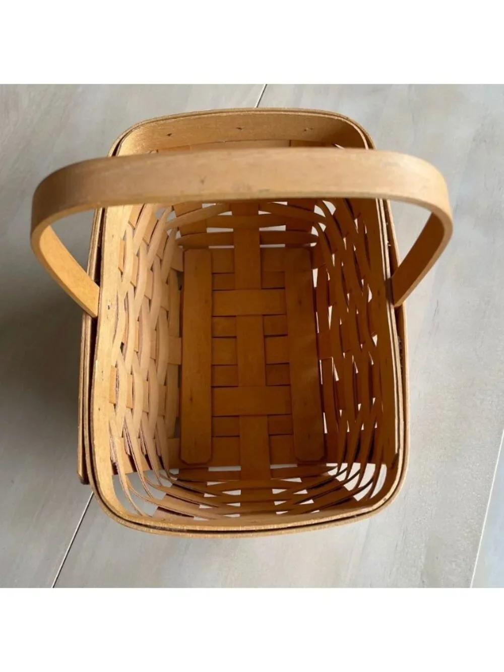 Set of Two Vintage Longaberger Handwoven Wooden Baskets, 1995/1997, Made in USA